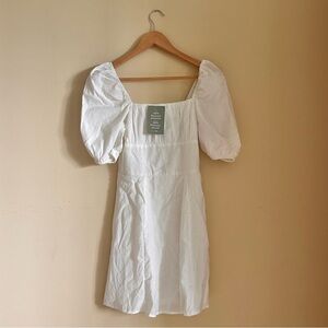NWT H&M Elegant White Puff Sleeve Dress Summer Spring size XS